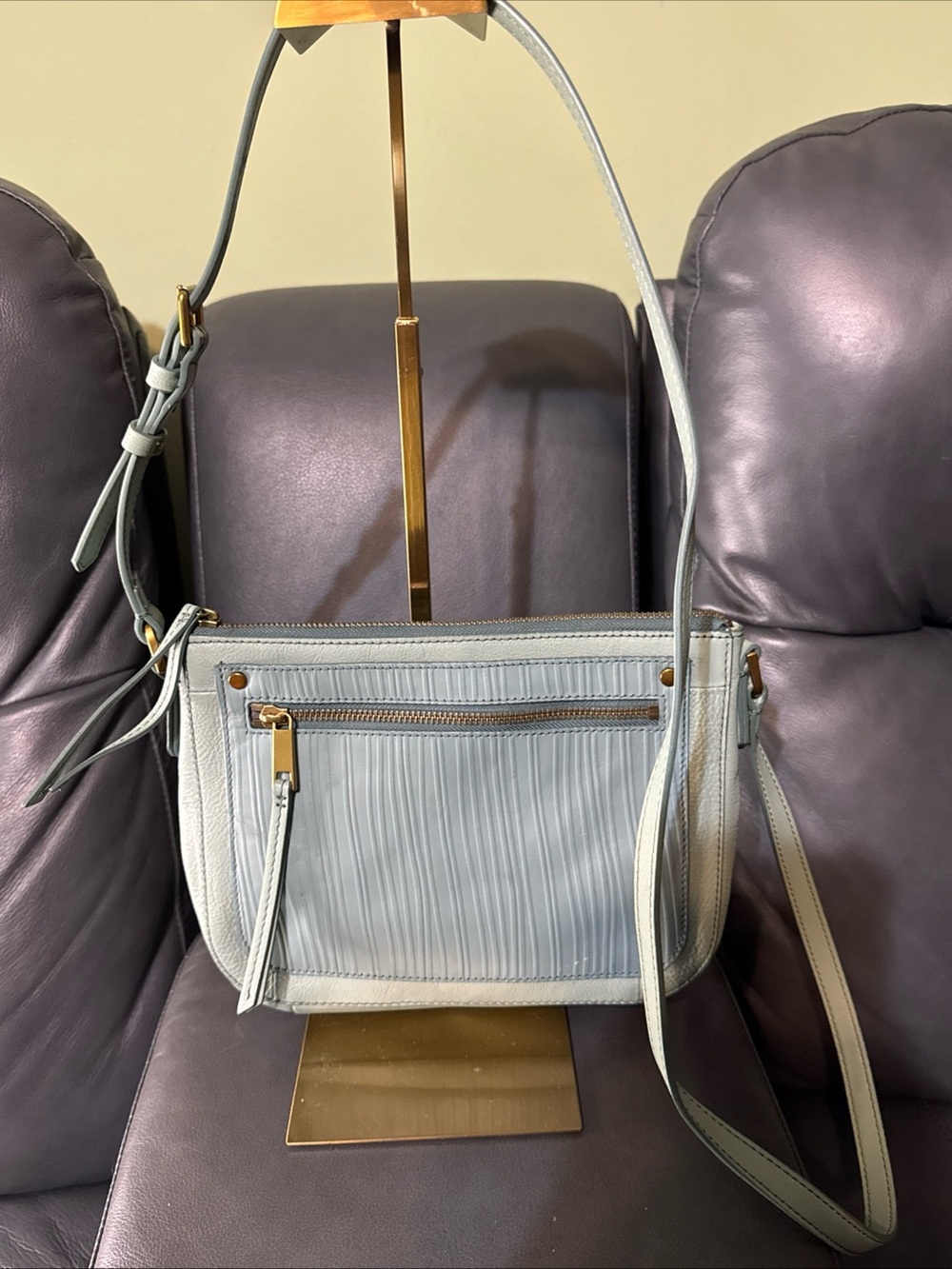 Fossil Light teal Women's Crossbody Bag with Front Zip Pocket